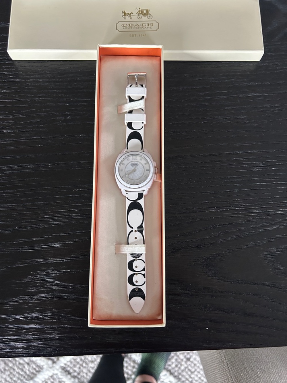 Coach Black and White Signature-Print Ladies Watch